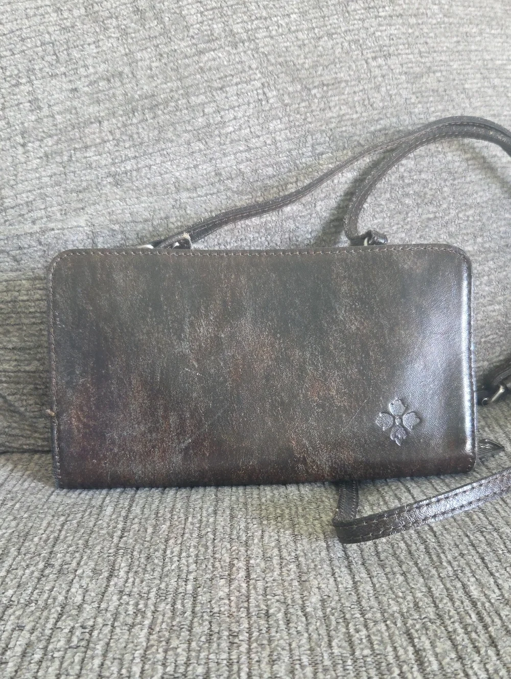 Patricia Nash Albarese Tooled Leather Turquoise Crossbody Bag